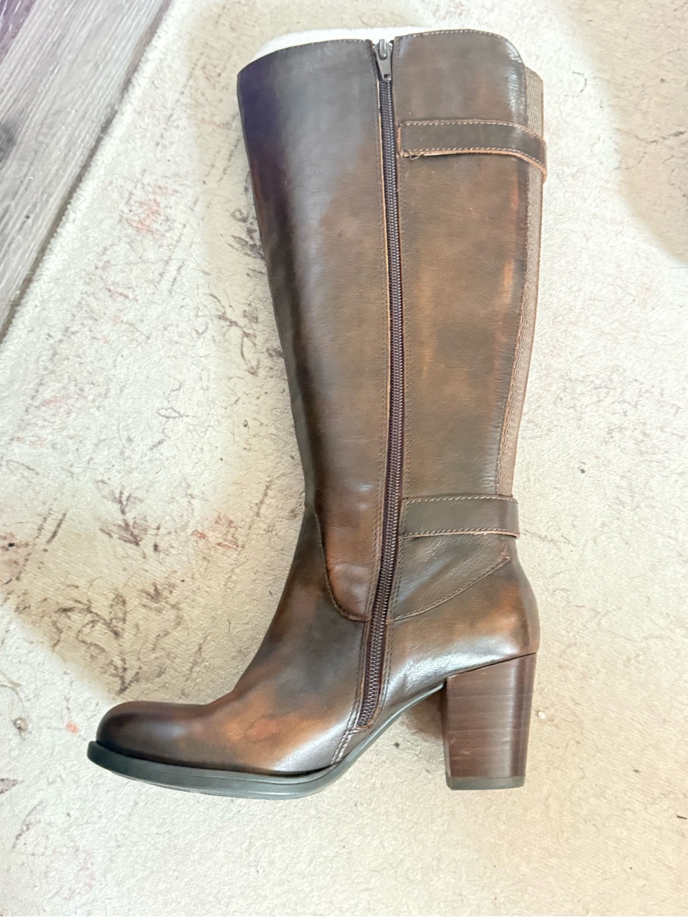 Liz Claiborne Dark Brown Over-the-Knee Leather Boots - Picture 2 of 7